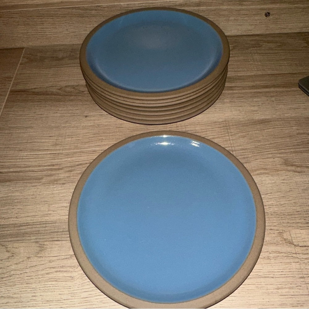 BLUESTONE Salad or Bread Plate 7.75" Midwinter Stoneware Set Of 7 Made In Japan